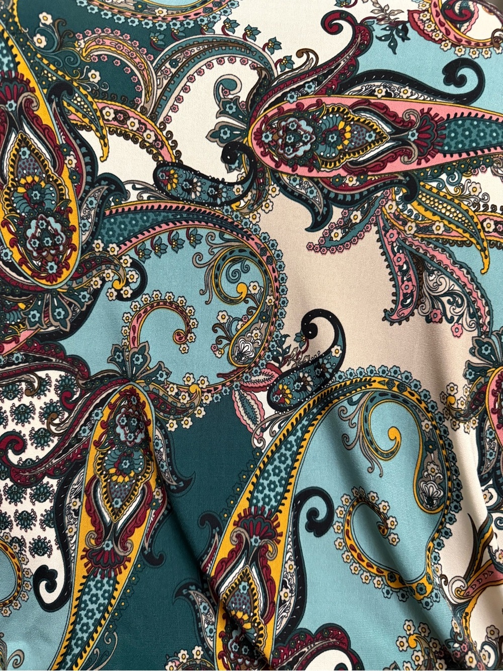 Paisley V-Neck Maxi Dress in Blue and Brown - Picture 2 of 12